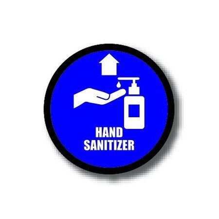 Ergomat 6in CIRCLE SIGNS Hand Sanitizer DSV-SIGN 36 #6121 -UEN